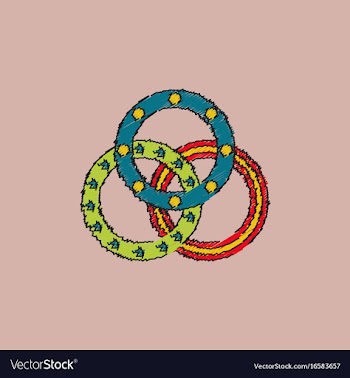Juggling rings in hatching style vector image