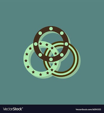 Juggling rings in sticker style vector image