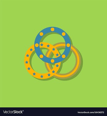 Juggling rings in sticker style vector image