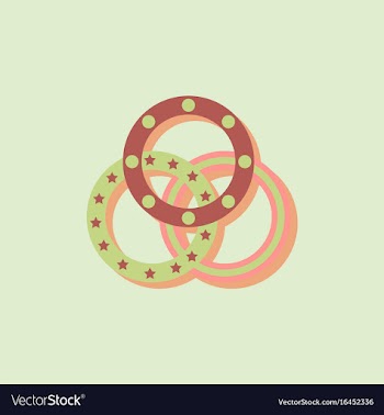 Juggling rings in sticker style vector image