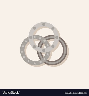 Juggling rings in sticker style vector image