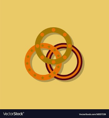 Juggling rings in sticker style vector image