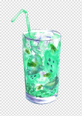 Juice Cocktail Drink Drawing Watercolor painting, Juice decoration transparent background PNG clipart