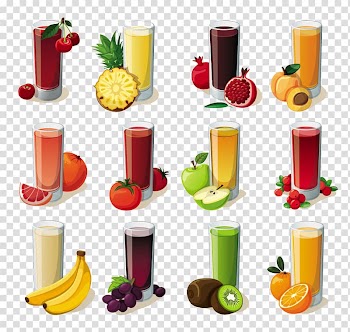 Juice Fruit Illustration, Cartoon fruit and fruit juices transparent background PNG clipart