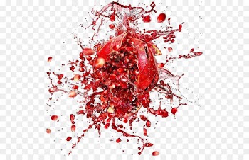 Juice Fruit - Red pomegranate fried fruit juice splashing 