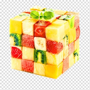 Juice Fruit salad Cube Kiwifruit, Cube fruits transparent background PNG clipart