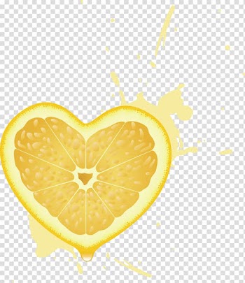 Juice Grapefruit Lemon Shape, Fruit heart-shaped pattern transparent background PNG clipart