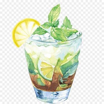 Juice Iced tea Cocktail Illustration - Lemon mint tea 