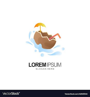 juice logo coconut drink fresh design template