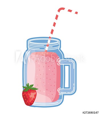 juice strawberry fruit beverage jar with straw
