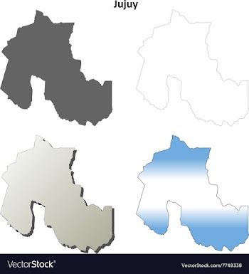 Jujuy blank outline map set vector image
