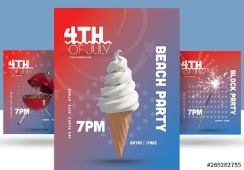 July 4th Party Flyer Set