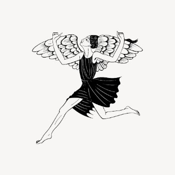 Jumping angel drawing, woman vintage | Free Vector - rawpixel