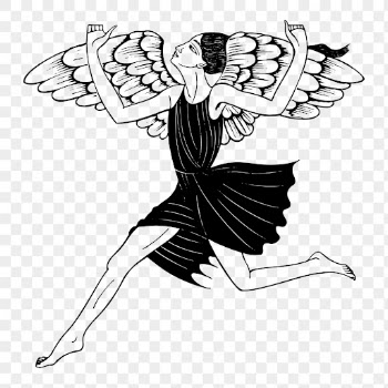 Jumping angel png drawing clipart, | Free PNG - rawpixel