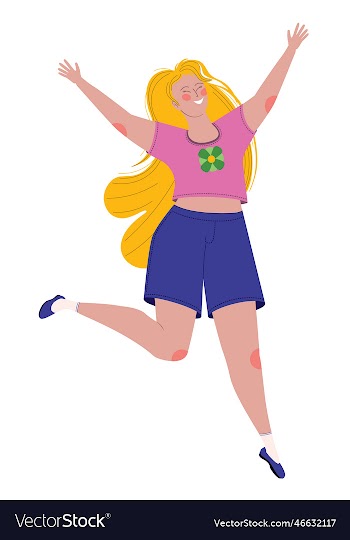jumping girl in tshirt