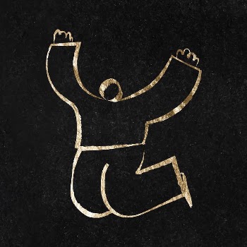 Jumping man sticker, gold aesthetic | Free Vector Illustration - rawpixel