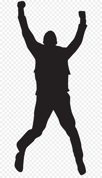 Jumping Silhouette Clip art - Jumping Happy Man Silhouette PNG Clip Art Image 