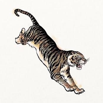 Jumping tiger watercolor, animal illustration, | Free Photo Illustration - rawpixel