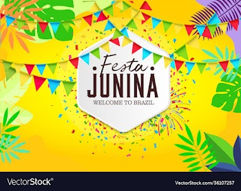 june party festa junina with party flags