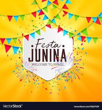 june party festa junina with party flags