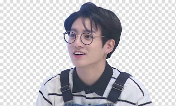 Jungkook , man in white and black collared shirt and black framed eyeglasses transparent background PNG clipart