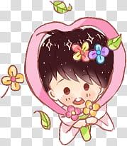 Jungkook Sticker, brown haired animated character transparent background PNG clipart