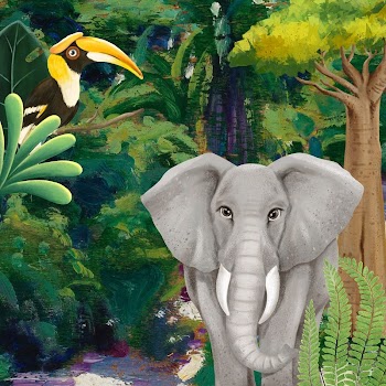 Jungle animals background, drawing design | Free Photo Illustration - rawpixel