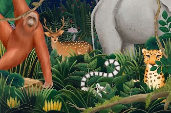 Jungle animals background, drawing design | Free Photo Illustration - rawpixel