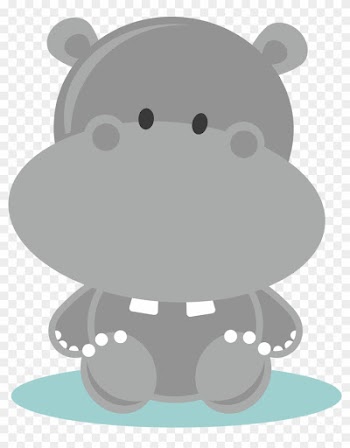 Jungle Baby Shower Clip Art Download - Baby Hippo Cartoon