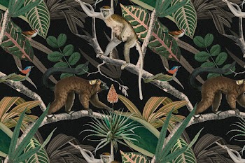 Jungle pattern background wild animals illustration