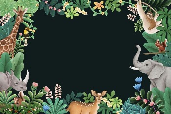 Jungle wildlife frame background, animal | Free Photo Illustration - rawpixel