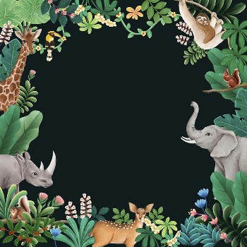Jungle wildlife frame background, animal | Free Photo Illustration - rawpixel