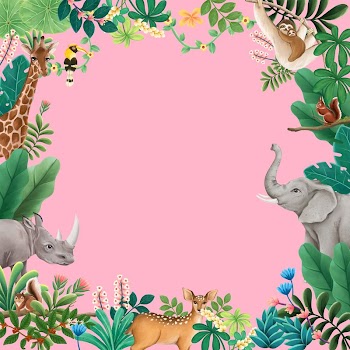 Jungle wildlife frame background, pink | Free Photo Illustration - rawpixel
