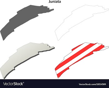 Juniata Map Icon Set vector image