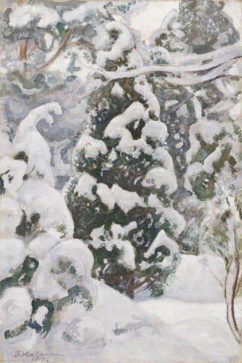 Juniper tree in snow, 1917, | Free Photo - rawpixel