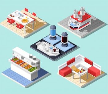 Junk food cafe composition Free Vector