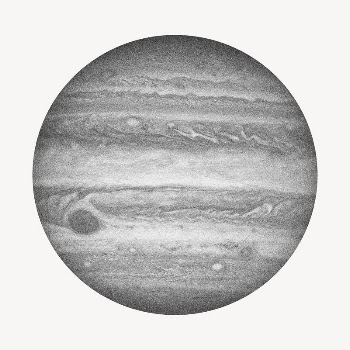 Jupiter planet, galaxy grayscale collage | Free PSD - rawpixel
