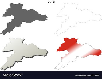 Jura blank detailed outline map set vector image