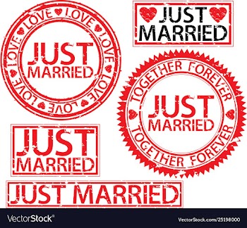  					Just married stamp set vector&nbsp;image														
