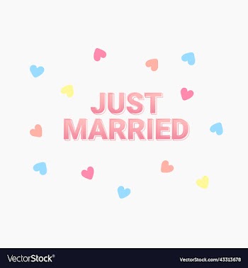 just married typography template wedding