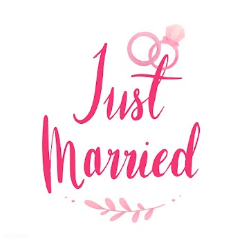 Just married typography vector in pink | Free stock vector - 511849