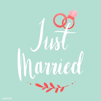 Just married typography vector in white | Free stock vector - 511855