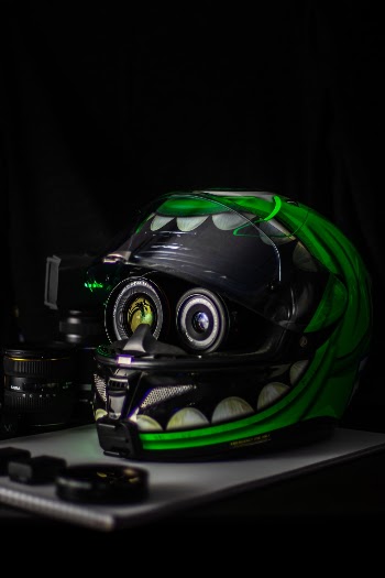 Just stuck some lenses inside my helmet for mega lolz. Enjoy!
