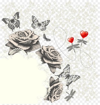 Just the Way You Are Love Romance - Vector background material Retro Rose 