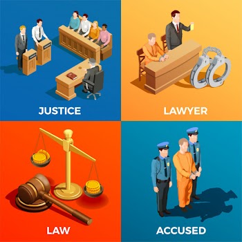 Justice isometric design concept Free Vector