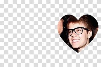 Justin Bieber hearts, women's black framed eyeglasses transparent background PNG clipart