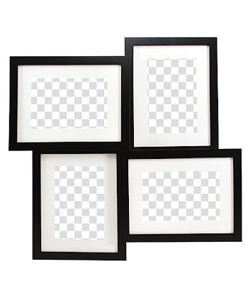 K, black collage frame art transparent background PNG clipart