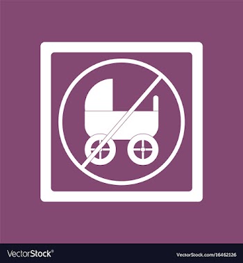 K icon on background strollers not allowed vector image
