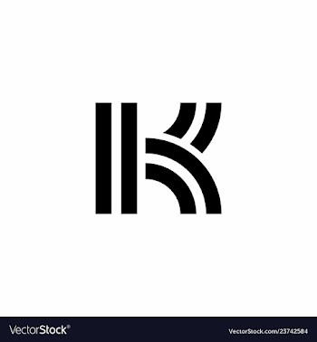 K letter double line art outline logo vector image