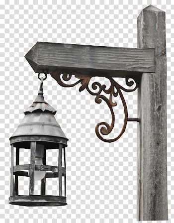 K WATCHERS Gift , brown post with lantern art transparent background PNG clipart